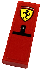 Tile 1 x 3 with Ferrari Logo and Black T-Shape Pattern (Sticker) - Set 76934