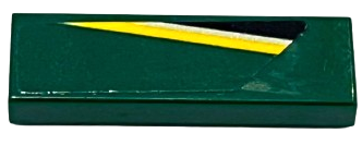 Tile 1 x 3 with Black, Silver and Yellow Stripes Pattern Model Left Side (Sticker) - Set 76907