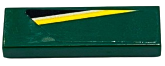 Tile 1 x 3 with Black, Silver and Yellow Stripes Pattern Model Right Side (Sticker) - Set 76907