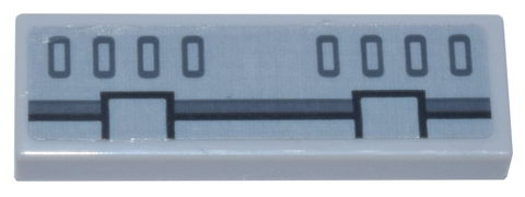 Tile 1 x 3 with Black and Dark Bluish Gray Stripe and Rectangles Pattern (Sticker) - Set 75357