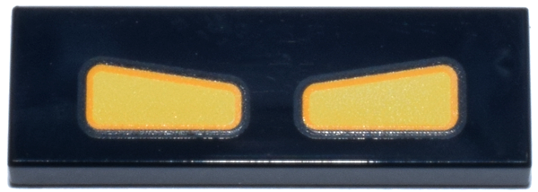 Tile 1 x 3 with Yellow Quadrilateral Shapes with Bright Light Orange Outline Pattern (M-O Eyes)