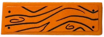 Tile 1 x 3 with Black Wood Grain and Nails Pattern (Sticker) - Set 42652