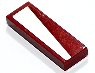 Tile 1 x 3 with Dark Red Triangle on White Background Pattern Model Left Side (Sticker) - Set 75333