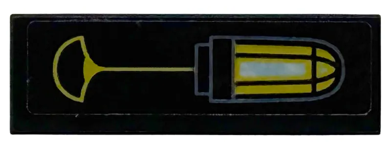 Tile 1 x 3 with Hanging Lamp and Yellow Light Pattern (Sticker) - Set 75689