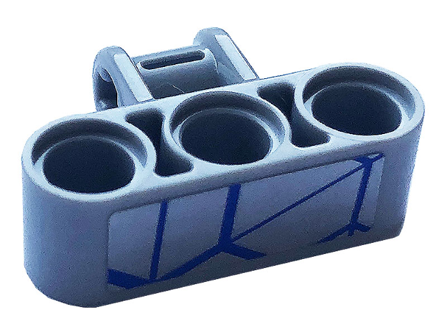 Technic, Axle and Pin Connector Perpendicular Triple with Blue and Silver Race Pattern (Sticker) - Set 42123