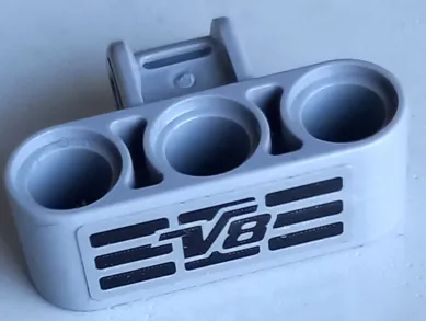 Technic, Axle and Pin Connector Perpendicular Triple with Black 'V8' and Grille Pattern (Sticker) - Set 42106