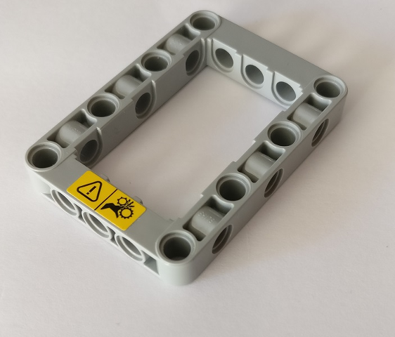 Technic, Liftarm, Modified Frame Thick 5 x 7 Open Center with Warning Sign Pattern (Sticker) - Set 42082