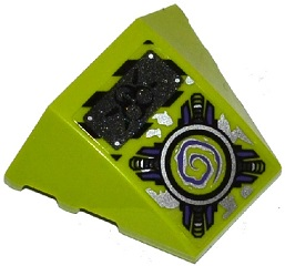 Wedge 4 x 3 Triple Curved No Studs with Ultra Agents Toxic Emblem, Silver and Purple Spiral and Mechanical Pattern (Sticker) - Set 70169