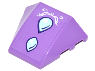 Wedge 4 x 3 Triple Curved No Studs with Bright Light Blue Dragon Scales and White Elves Scrollwork Pattern (Sticker) - Set 41178