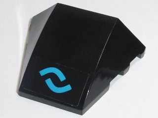 Wedge 4 x 3 Triple Curved No Studs with Two Blue Bows Pattern (Sticker) - Set 70611