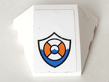 Wedge 4 x 3 Triple Curved No Studs with Coast Guard Logo Pattern (Sticker) - Set 60166