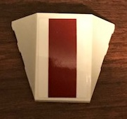 Wedge 4 x 3 Triple Curved No Studs with SW Dark Red Thick Stripe Pattern (Sticker) - Set 75244