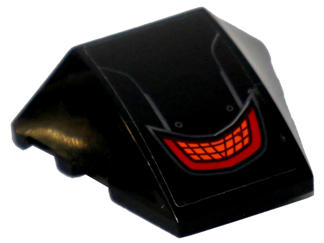 Wedge 4 x 3 Triple Curved No Studs with Red and Orange Grille Pattern (Sticker) - Set 76110