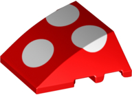 Wedge 4 x 3 Triple Curved No Studs with Three White Polka Dots Pattern