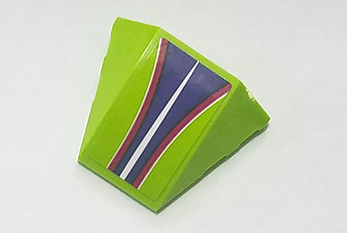 Wedge 4 x 3 Triple Curved No Studs with Dark Purple, Magenta, and White Stripes Pattern (Sticker) - Set 41317