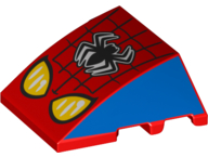 Wedge 4 x 3 Triple Curved No Studs with Web, Black Spider and Yellow Eyes Pattern