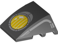 Wedge 4 x 3 Triple Curved No Studs with Light Bluish Gray And Yellow Headlight Pattern