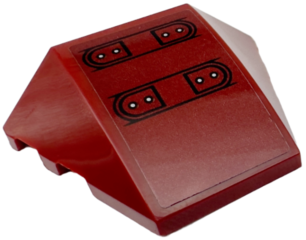 Wedge 4 x 3 Triple Curved No Studs with Silver Rivets and Armor Plates with Black Lines Pattern (Sticker) - Set 76247