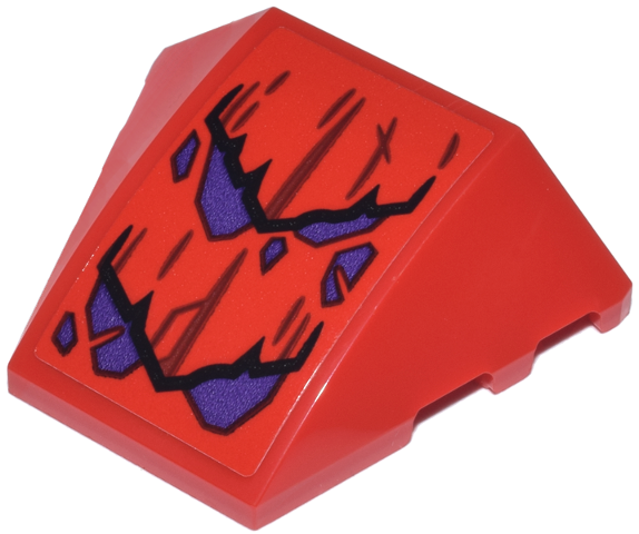 Wedge 4 x 3 Triple Curved No Studs with Dark Purple Dragon Scales, Black Edges and Dark Brown Creases Pattern (Sticker) - Set 71832