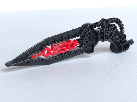 Bionicle Wing Angled with Molded Red Center Pattern