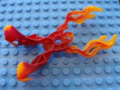Bionicle Weapon Fire Claw with Marbled Trans-Orange Pattern