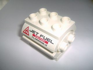 Duplo Container Water Container with 'JET FUEL CAUTION FLAMMABLE' and Warning Sign Pattern on Both Sides (Stickers) - Sets 7842 / 7843