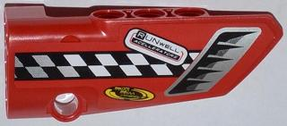 Technic, Panel Fairing # 4 Small Smooth Long, Side B with Air Intake, Checkered Stripe and Sponsor Logos Pattern (Sticker) - Set 42011