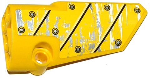 Technic, Panel Fairing # 4 Small Smooth Long, Side B with Black Lines, 8 Bolts and White and Silver Spatters Pattern (Sticker) - Set 42028