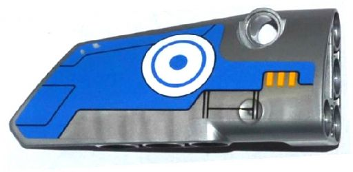 Technic, Panel Fairing # 4 Small Smooth Long, Side B with Blue and White Circles and Milano Spaceship Pattern (Sticker) - Set 76021