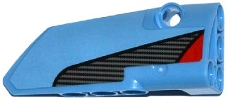 Technic, Panel Fairing # 4 Small Smooth Long, Side B with Red Triangle and Carbon Fiber Pattern (Sticker) - Set 42036