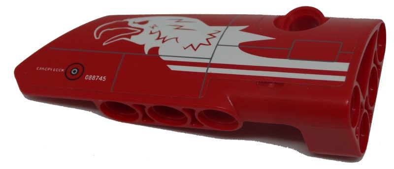 Technic, Panel Fairing # 4 Small Smooth Long, Side B with White Eagle Head Pattern (Sticker) - Set 9394