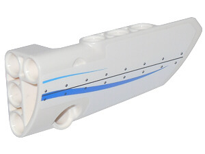 Technic, Panel Fairing # 4 Small Smooth Long, Side B with Blue Curved Stripes and Rivets Pattern (Sticker) - Set 42025