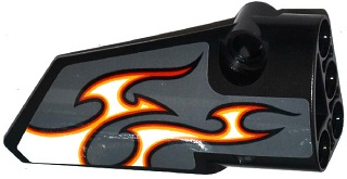 Technic, Panel Fairing # 4 Small Smooth Long, Side B with Red, Orange and White Flames on Dark Bluish Gray Background Pattern (Sticker) - Set 42046