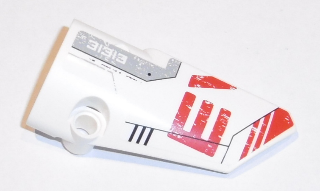 Technic, Panel Fairing # 4 Small Smooth Long, Side B with Red 'E' and Half 'V' and White '31313' Pattern (Sticker) - Set 31313
