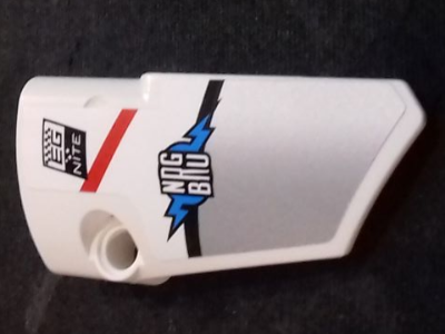 Technic, Panel Fairing # 4 Small Smooth Long, Side B with 'EG NITE', 'NDG B/\U', Red and Black Stripes and Silver Pattern (Sticker) - Set 42000