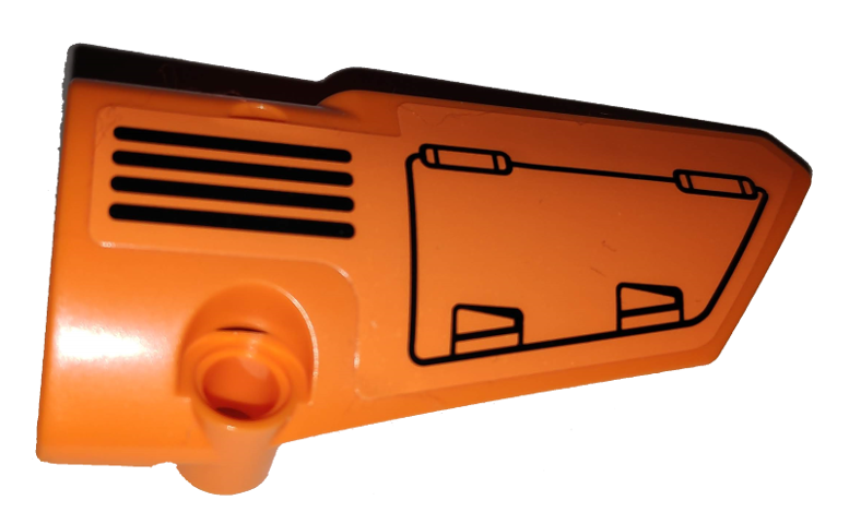 Technic, Panel Fairing # 4 Small Smooth Long, Side B with Hatch and Grille on Orange Background Pattern (Sticker) - Set 42038