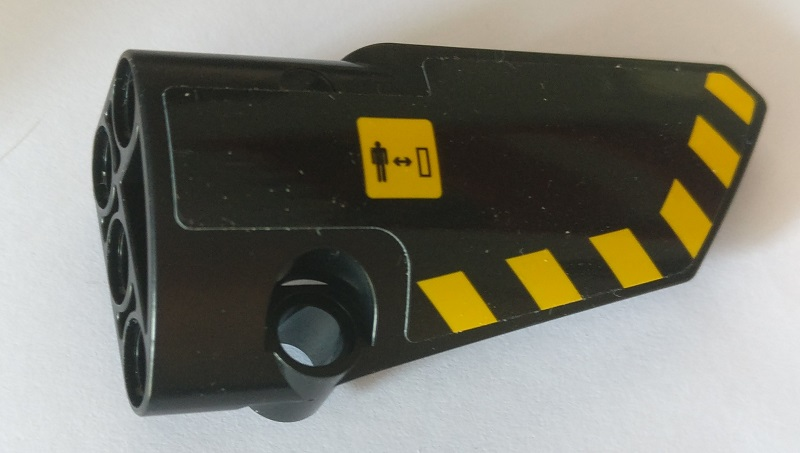 Technic, Panel Fairing # 4 Small Smooth Long, Side B with Warning Sign and Black and Yellow Danger Stripes Pattern (Sticker) - Set 42082