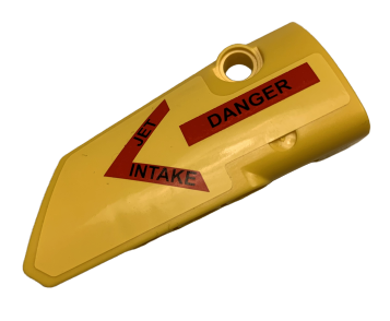 Technic, Panel Fairing # 4 Small Smooth Long, Side B with 'JET INTAKE' and 'DANGER' on Red Stripes Pattern (Sticker) - Set 9396