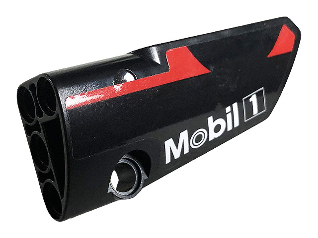 Technic, Panel Fairing # 4 Small Smooth Long, Side B with White Mobil 1 Logo and Red Stripe Pattern (Sticker) - Set 42096