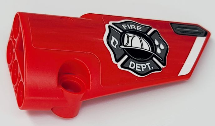 Technic, Panel Fairing # 4 Small Smooth Long, Side B with 'FIRE DEPT.', Shield and Door Handle Pattern (Sticker) - Set 42075