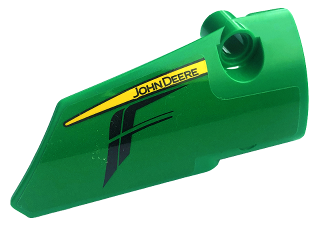 Technic, Panel Fairing # 4 Small Smooth Long, Side B with Black 'JOHN DEERE' on Yellow Stripe and Black Air Vents Pattern (Sticker) - Set 42136