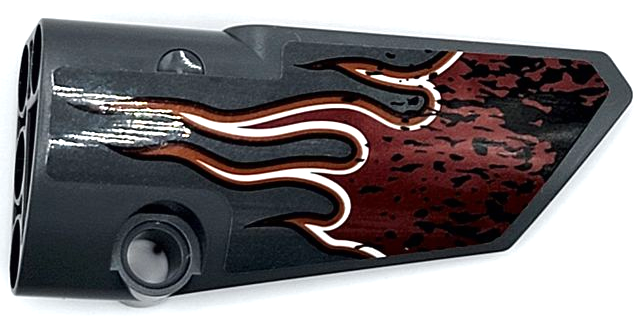 Technic, Panel Fairing # 4 Small Smooth Long, Side B with Dark Red Flames with Orange and White Outline Pattern (Sticker) - Set 42090