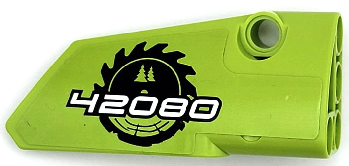 Technic, Panel Fairing # 4 Small Smooth Long, Side B with Black Circular Saw Blade and White '42080' Pattern (Sticker) – Set 42080