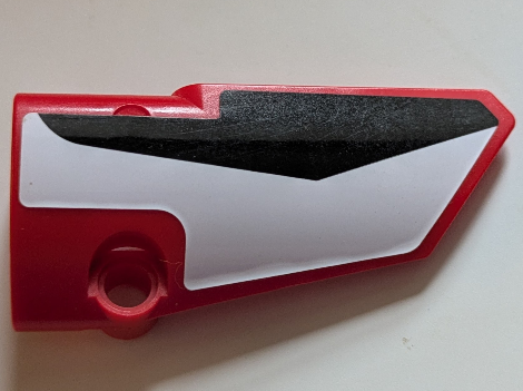 Technic, Panel Fairing # 4 Small Smooth Long, Side B with Black and White Stripes Pattern (Sticker) - Set 42125