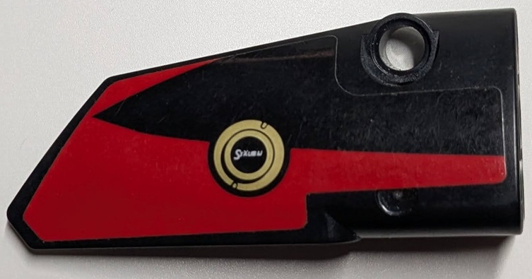 Technic, Panel Fairing # 4 Small Smooth Long, Side B with Red Stripe and Gold Fuel Filler Cap Pattern (Sticker) - Set 42125