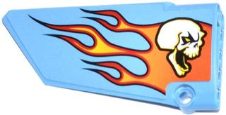 Technic, Panel Fairing #17 Large Smooth, Side A with Skull and Flames Pattern (Sticker) - Set 42022