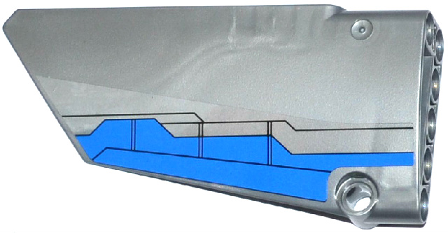 Technic, Panel Fairing #17 Large Smooth, Side A with Blue Airplane Flaps Pattern (Sticker) - Set 76021