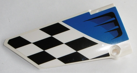 Technic, Panel Fairing #17 Large Smooth, Side A with Air Intake and Checkered Black and White Pattern (Sticker) - Set 42045