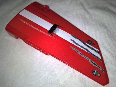 Technic, Panel Fairing #17 Large Smooth, Side A with White Stripe, Black Air Intake and Scratches Pattern (Sticker) - Set 42029