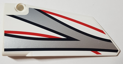 Technic, Panel Fairing #17 Large Smooth, Side A with Black, Red and Silver Stripes Pattern (Sticker) - Set 42000